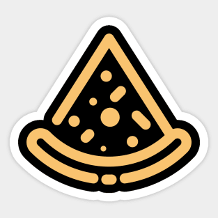 Yellow Outline Pizza Slice Snack Sticker